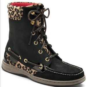 Sperry Top-Sider Black/Leopard Hikerfish Boot Sz 9